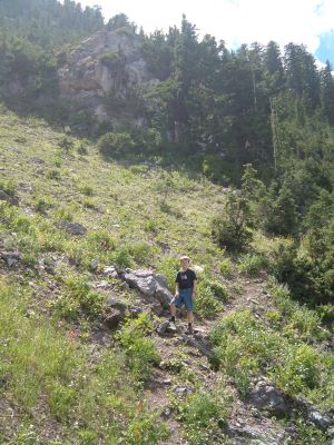 Paul on the Kessler Peak Trail (38 kb)