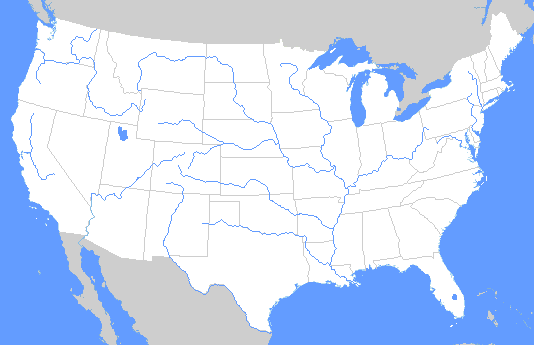 blank us map with rivers